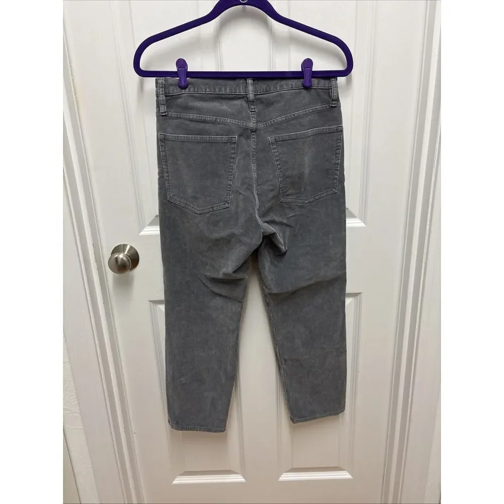 J.Crew Gray‎ Vintage Slim Straight Stretch Velvet Pants - Women's Size 30 Petite